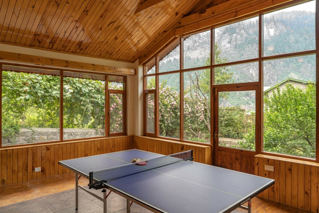 villa with a game area in manali which is one of the best places to visit in june