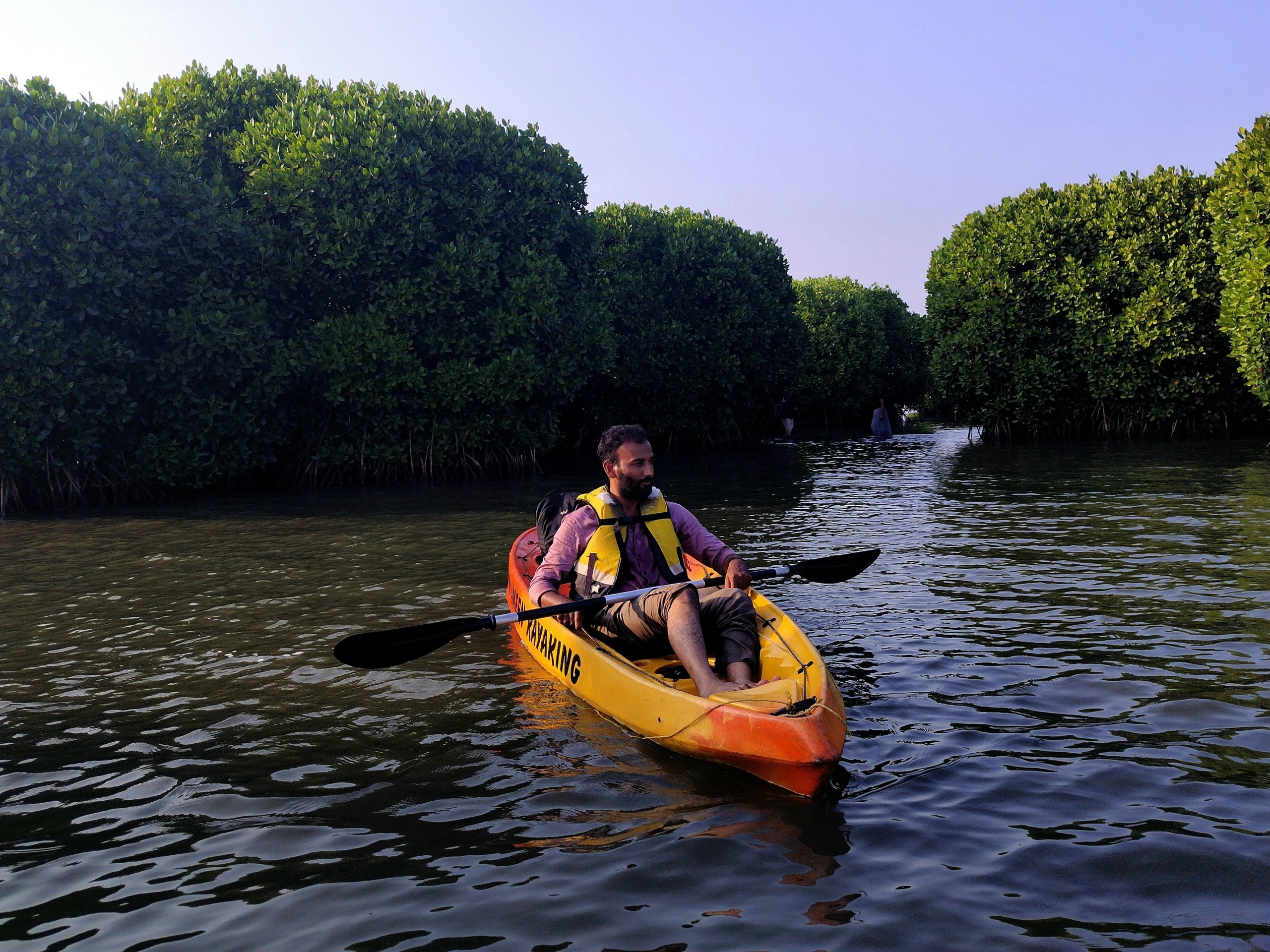 Kayaking one of the wonderful things to do in Alleppey
PC: Cthrough - https://unsplash.com/photos/two-people-in-a-kayak-paddling-down-a-river-pXe2PzLwVgA