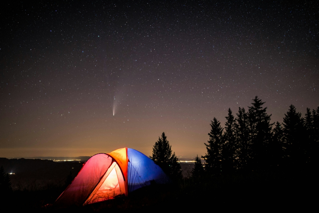 Camping in Dharamshala
PC: Daniel Vogel - https://unsplash.com/photos/blue-tent-under-starry-night-l7p08Ww4RqM