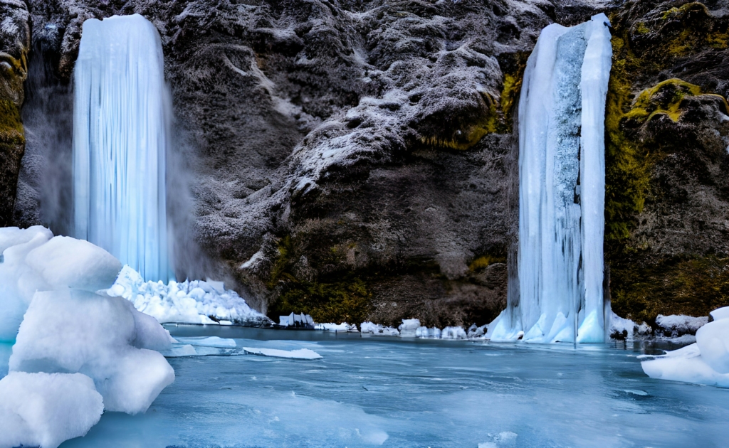 frozen fall in Gulmarg - best places to visit in Gulmarg