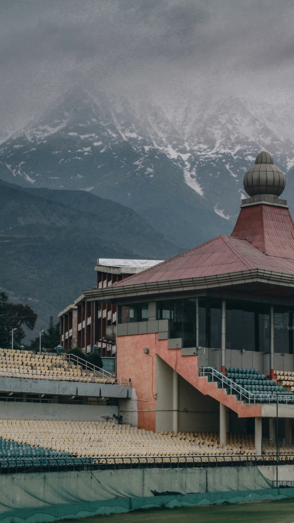 Places to Visit in Dharamshala - Cricket Stadium 
PC: Aalekh Deval - https://www.pexels.com/photo/stadium-near-mountains-8085776/