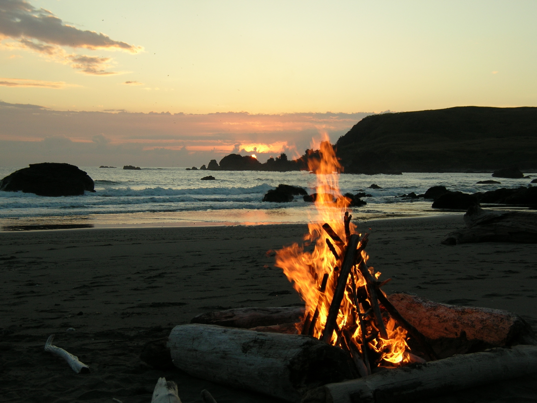 Bonfire next to the beach in Gokarna