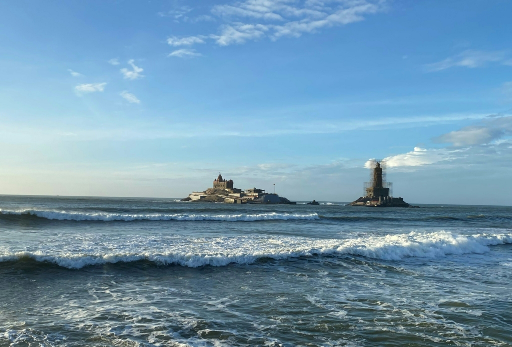 trip to Kanyakumari

PC: pavan sai thummala via Unsplash 
https://unsplash.com/photos/a-large-body-of-water-with-a-lighthouse-in-the-background-tDAxU9lkBBw