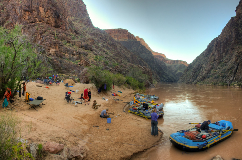 camping and river rafting in December