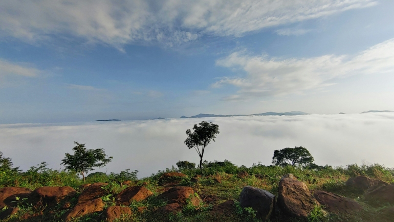 Snow in Lambasingi in december in south India