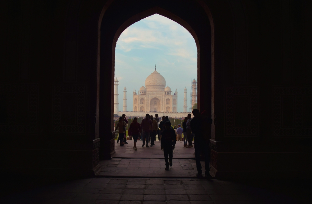 people attending Agra Taj Mahotsav near Taj Mahal in India